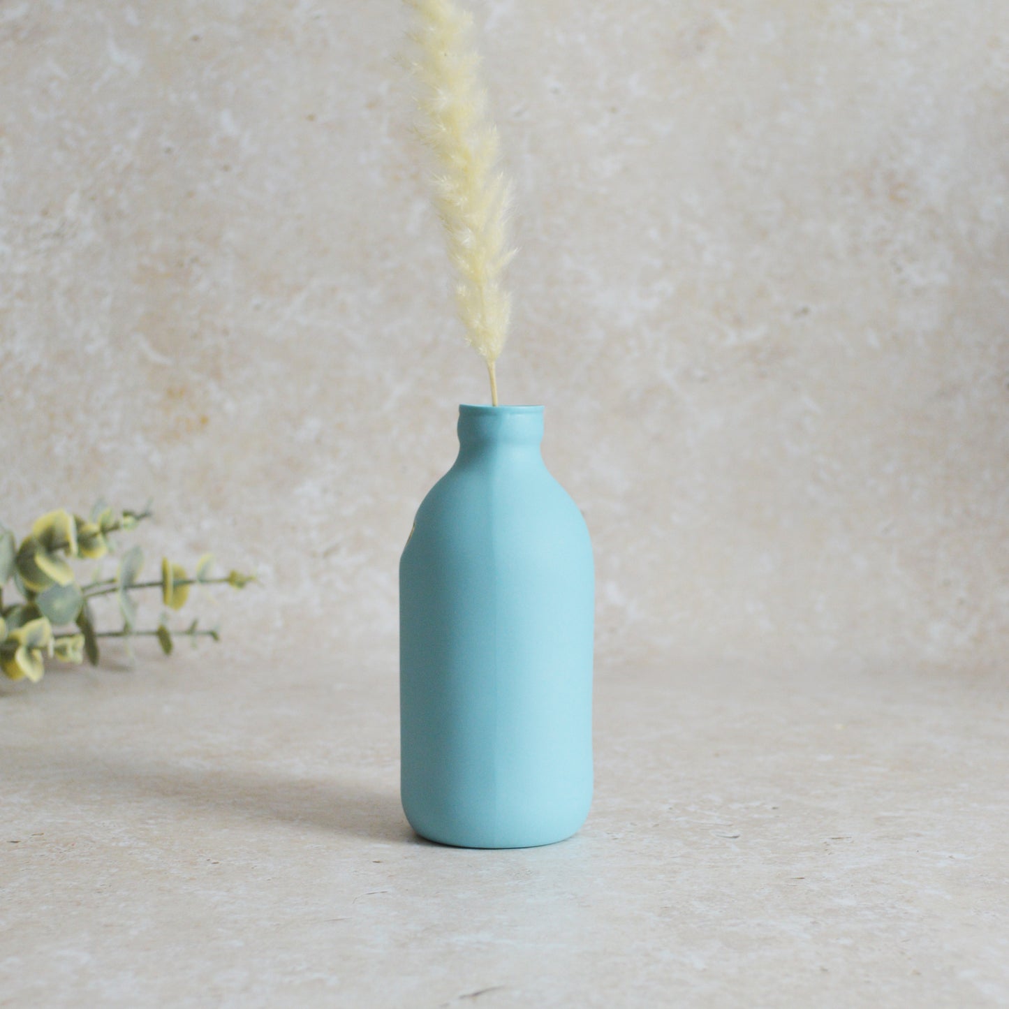 Seconds* Large Pastel Blue Bottle Vase With A Gold Embossed Heart | Flower Vase | Porcelain Vase (A38)