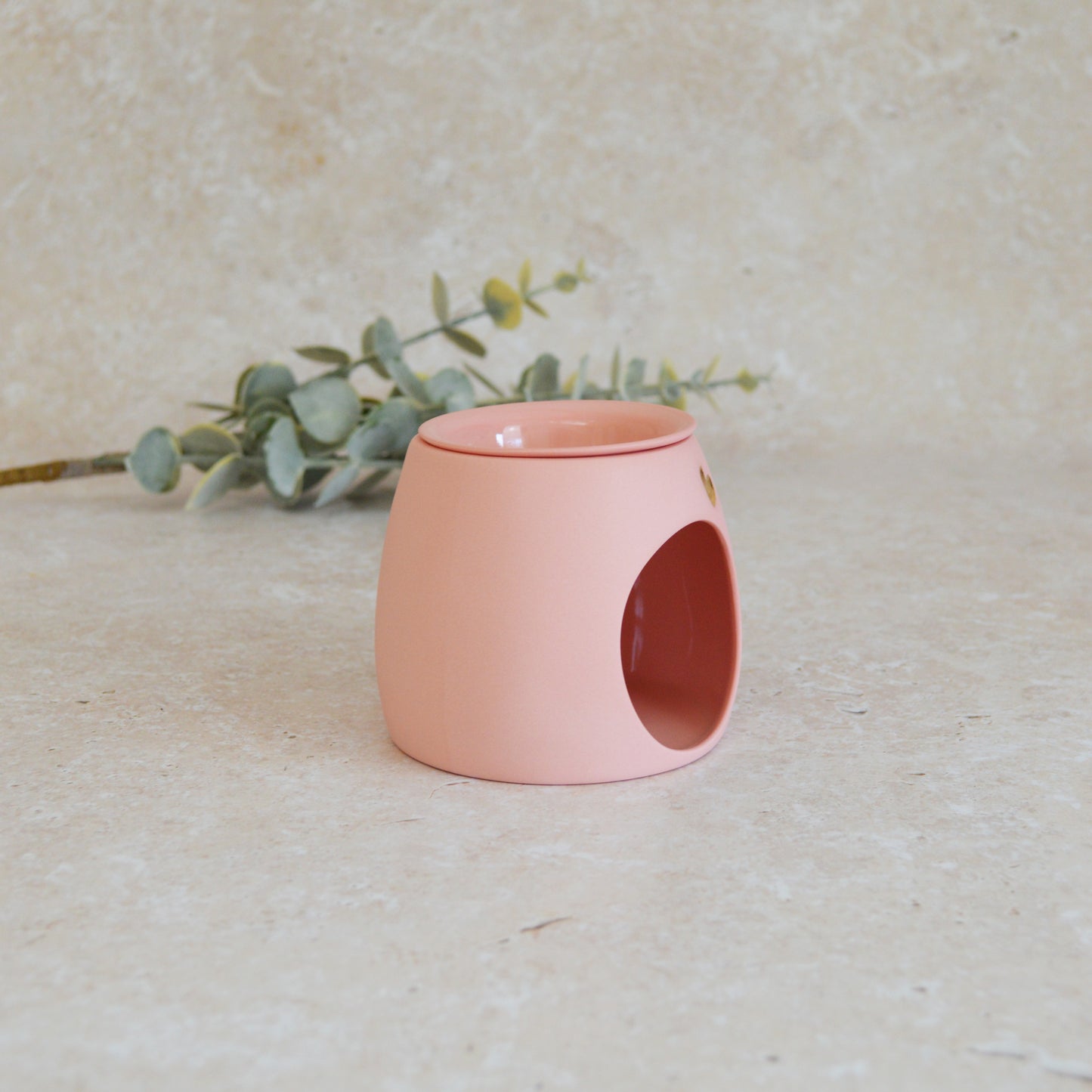 Seconds* Pastel PINK Wax And Oil Burner With A Gold Embossed Heart And Detachable Lid | Wax Burner | Porcelain (A39)