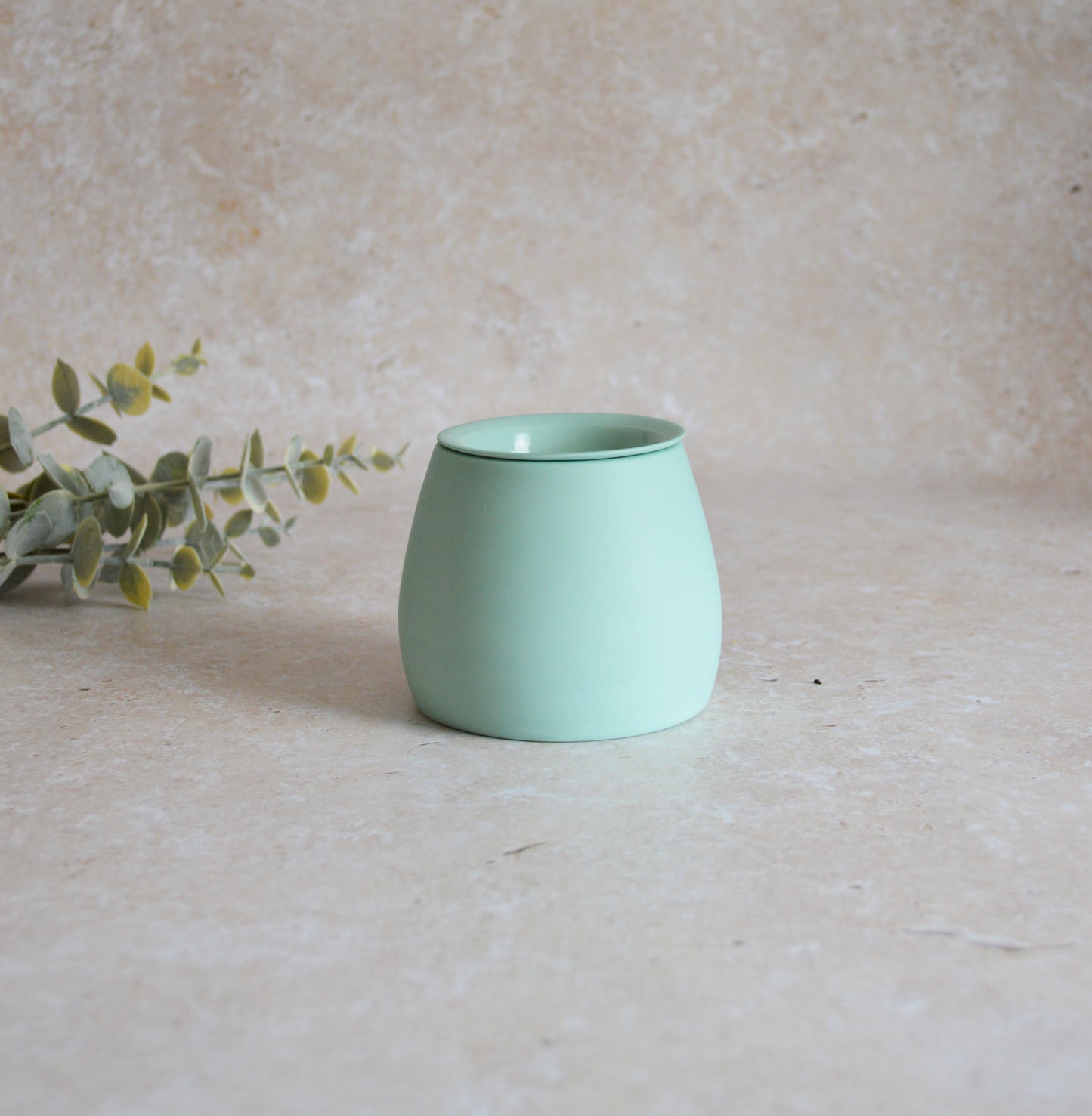 Seconds* Pastel MINT Wax And Oil Burner With A Gold Embossed Heart And Detachable Lid | Wax Burner | Porcelain (A42)