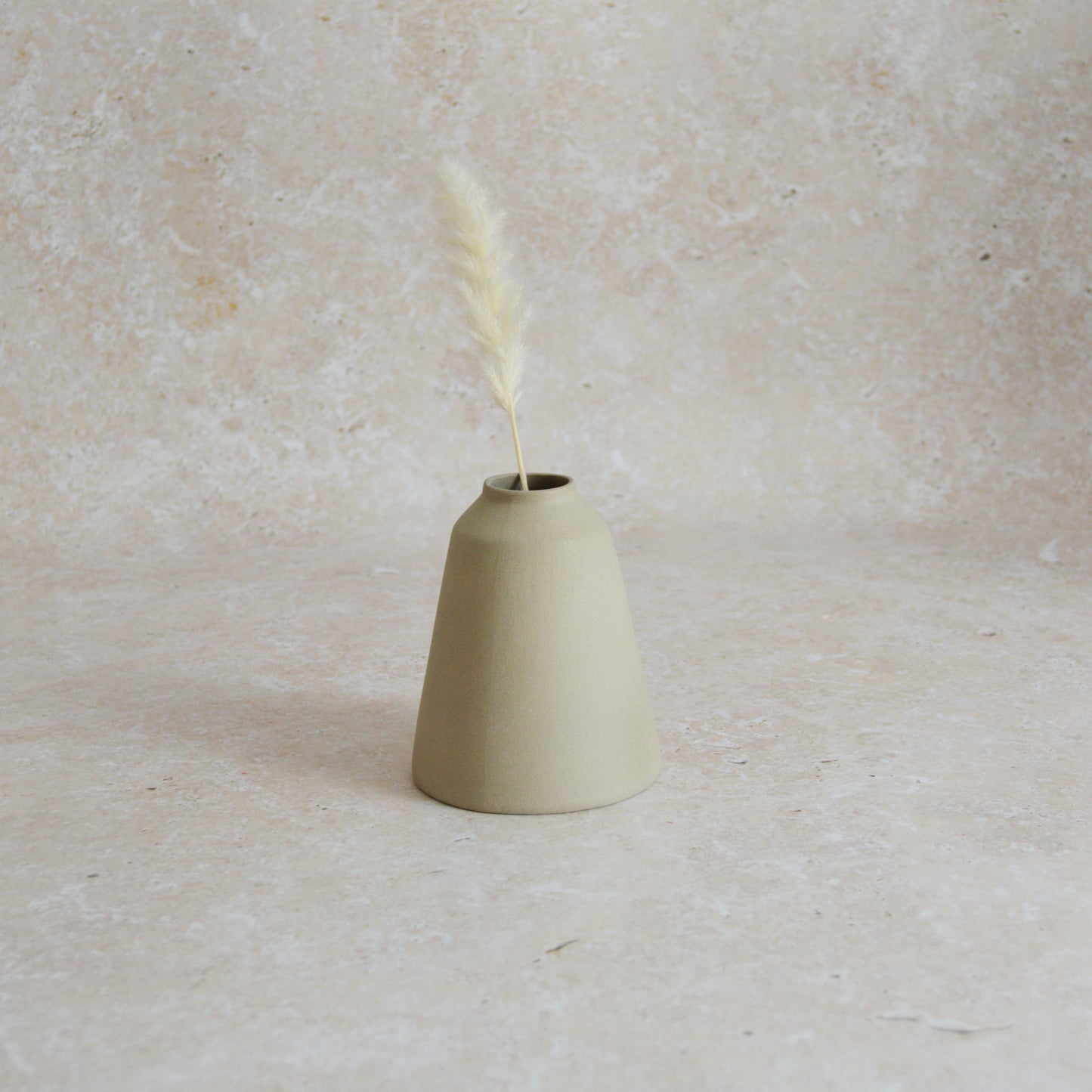 Seconds* Discontinued* Grey Angled Ceramic Vase With A Gold Embossed Heart | Stoneware Vase | Flower Vase (A45)