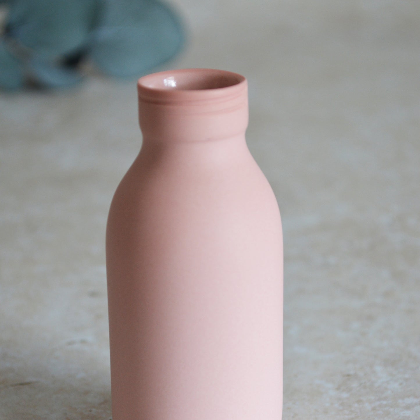 Seconds* MEDIUM PINK Pastel Bottle Vases With A Gold Embossed Heart | Summer Vase | Flower Vase | Porcelain (A46)