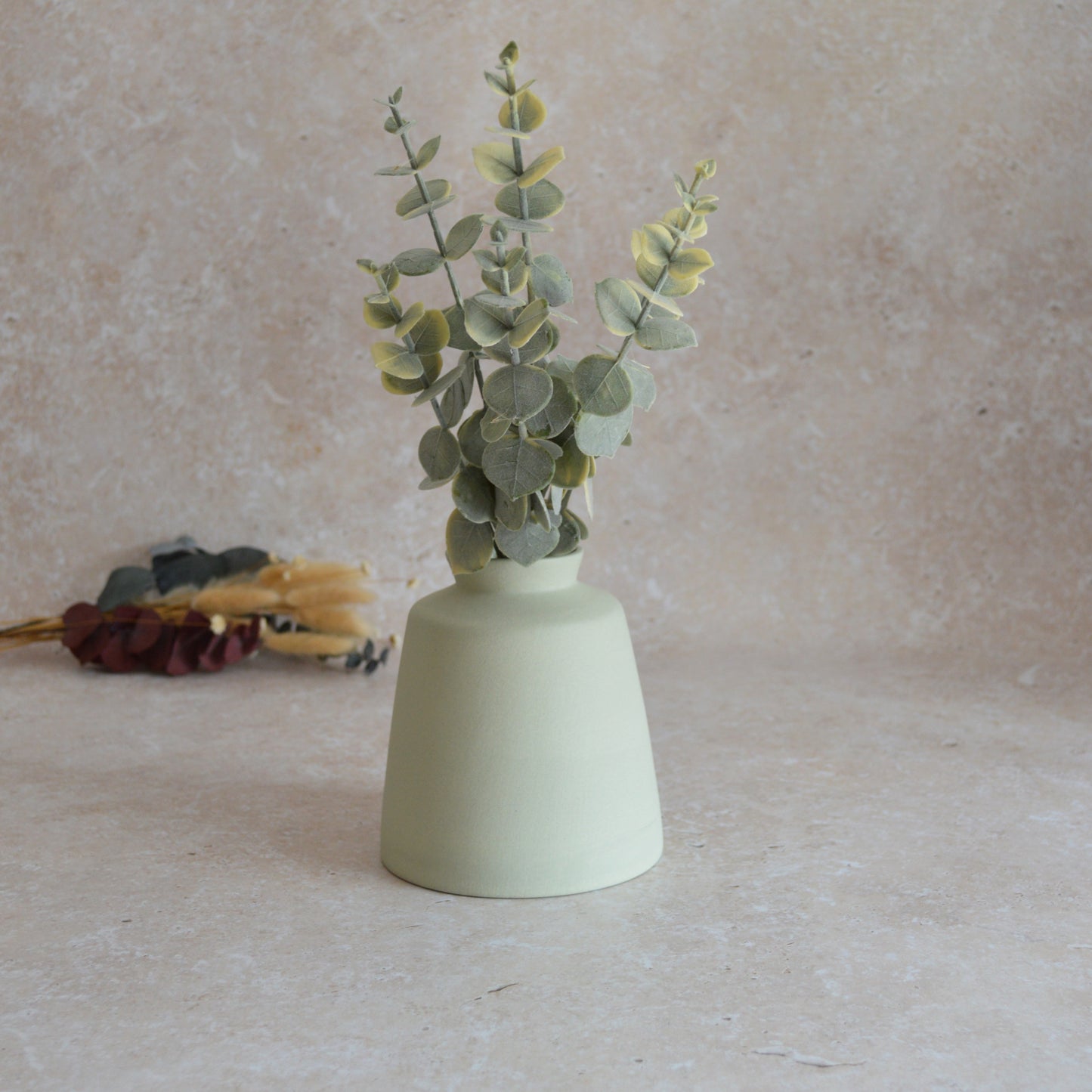 Seconds* Pastel Mint Collard Neck Ceramic Vase With A Gold Embossed Heart | Stoneware Vase | Flower Vase (A47)