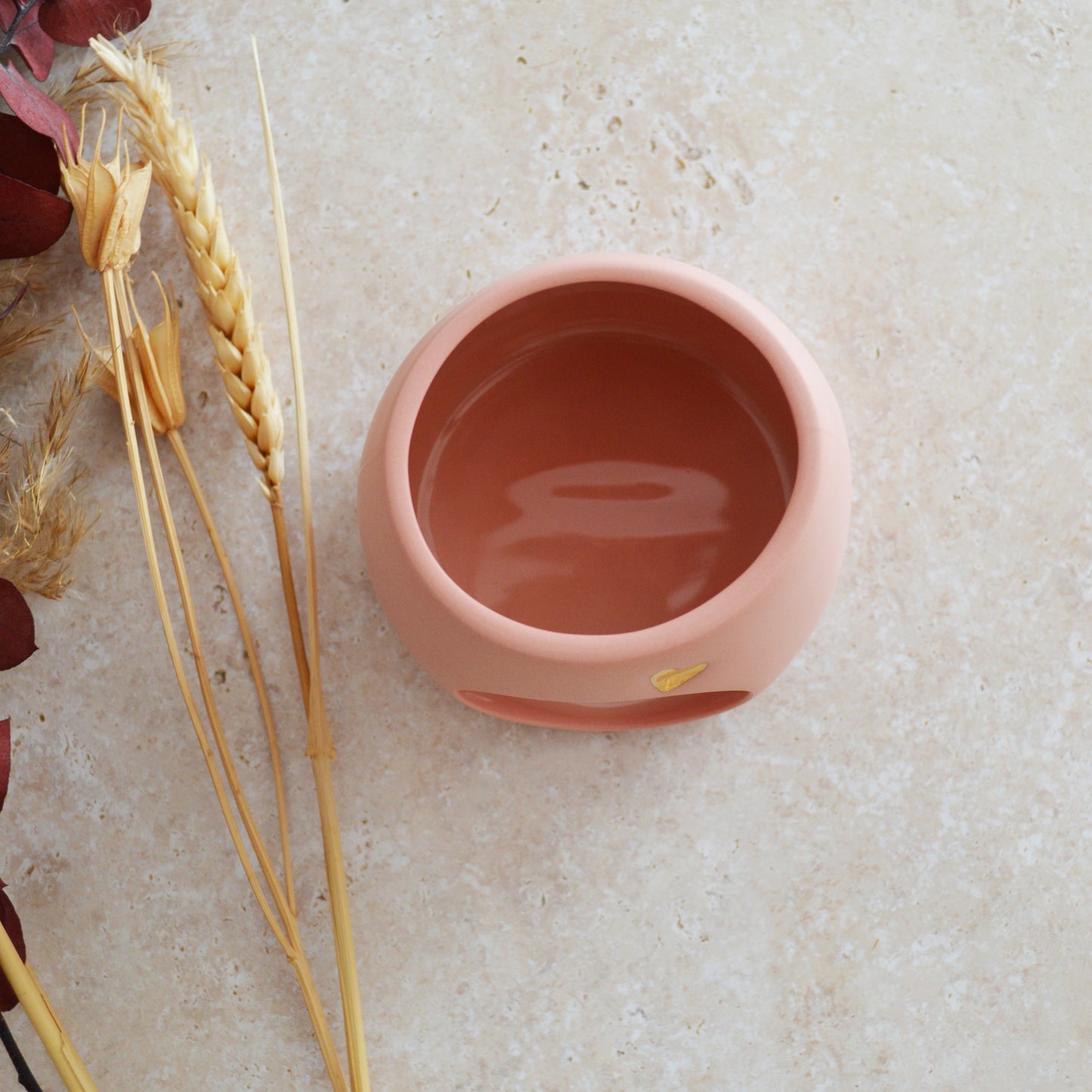 Seconds* Pastel PINK Wax And Oil Burner With A Gold Embossed Heart And Detachable Lid | Wax Burner | Porcelain (A50)