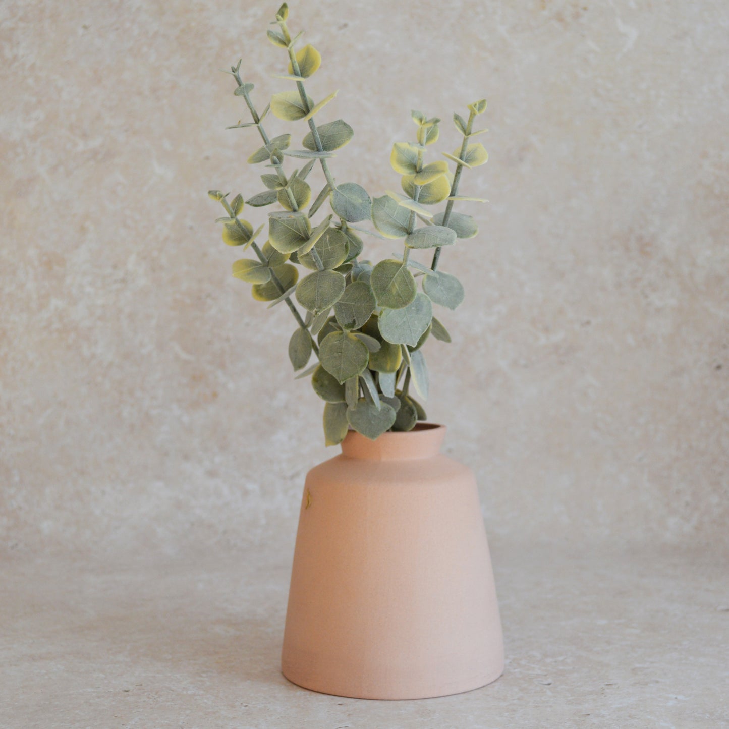 Seconds* Pastel Pink Collard Neck Ceramic Vase With A Gold Embossed Heart | Stoneware Vase | Flower Vase (A51)