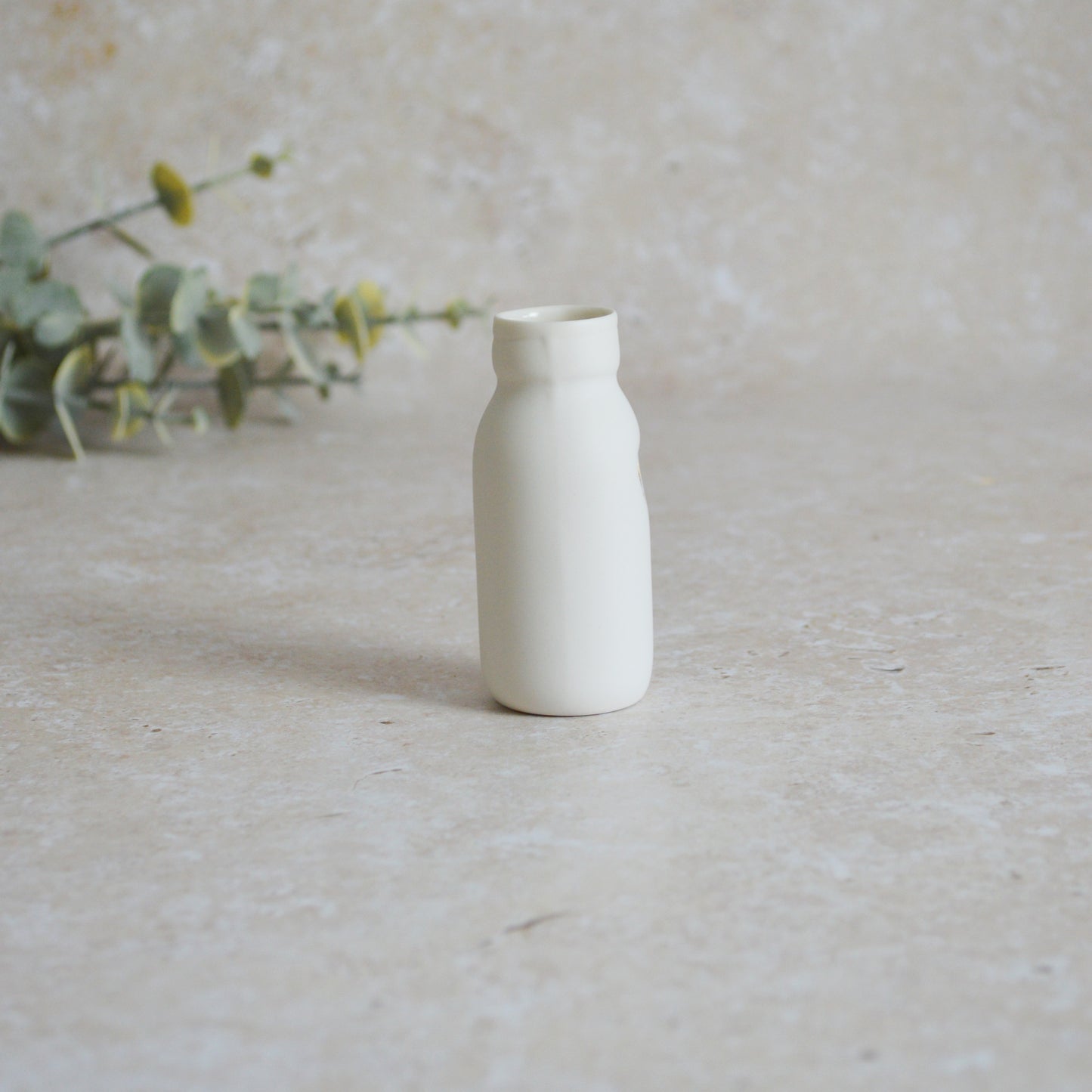 Seconds* SMALL White Bottle Vase With A Gold Embossed Heart | Bottle Vase | Flower Vase | Summer Vase | Mother's Day | Porcelain (A57)