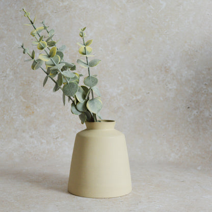 Seconds* Beige Collard Neck Ceramic Vase With A Gold Embossed Heart | Stoneware Vase | Flower Vase (A58)
