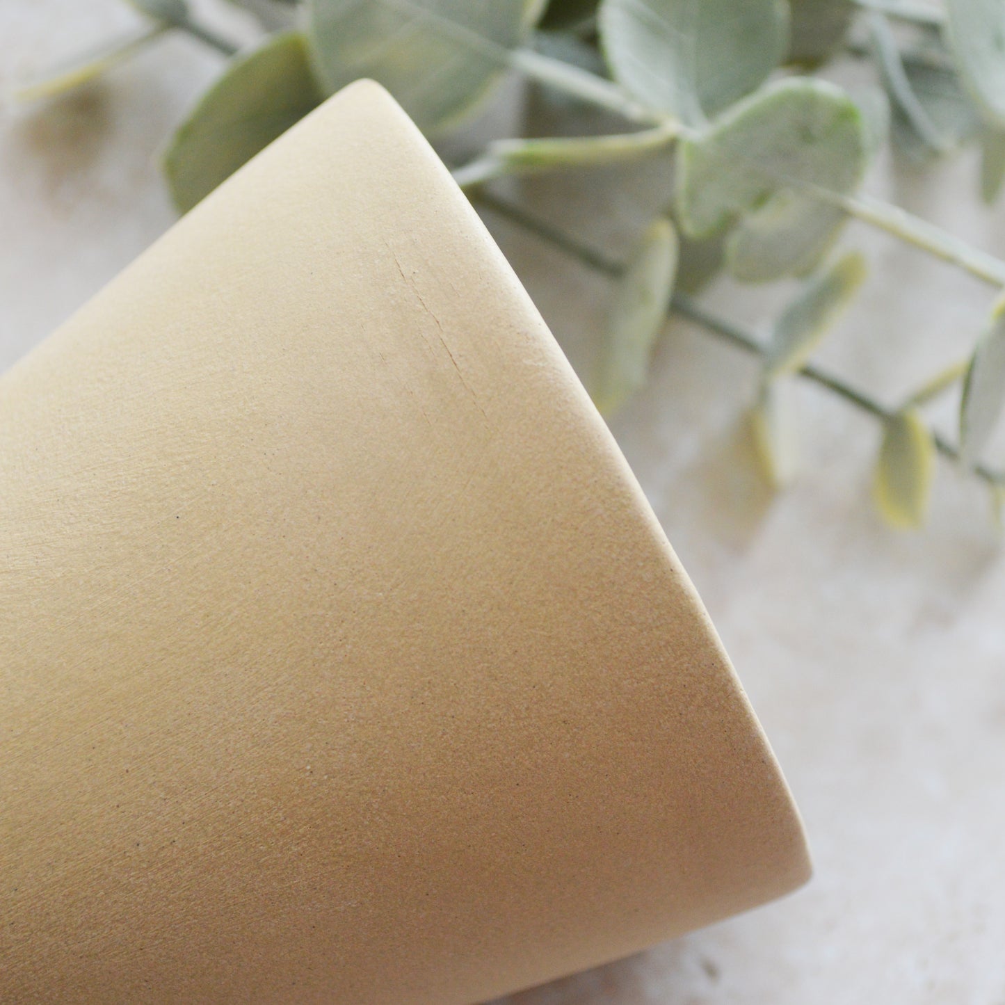 Seconds* Discontinued* Pastel Brown Angled Ceramic Vase With A Gold Embossed Heart | Stoneware Vase | Flower Vase (A59)