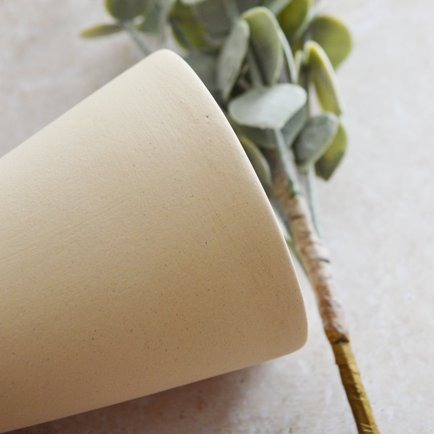 Seconds* Discontinued* Beige Angled Ceramic Vase With A Gold Embossed Heart | Stoneware Vase | Flower Vase (A63)