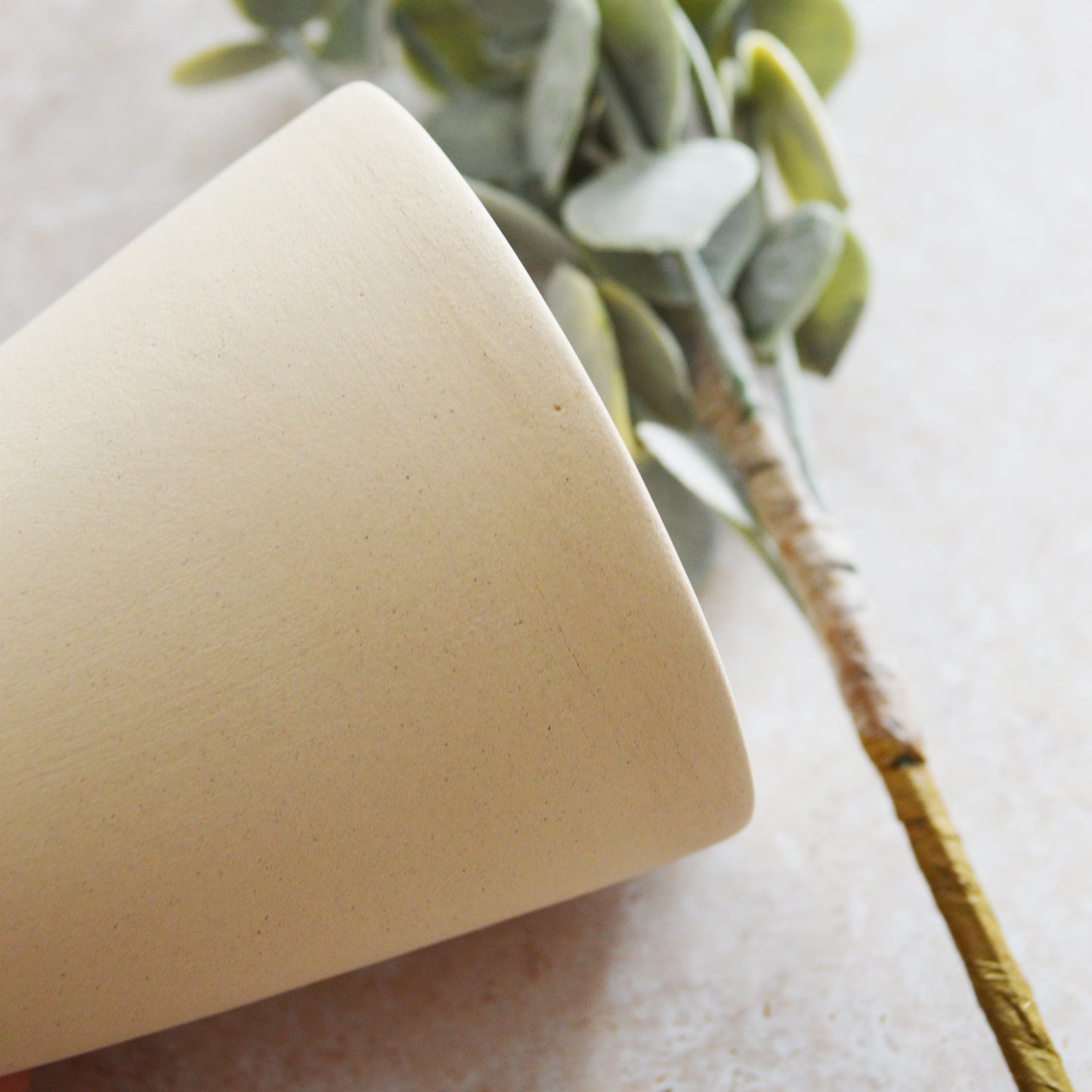 Seconds* Discontinued* Beige Angled Ceramic Vase With A Gold Embossed Heart | Stoneware Vase | Flower Vase (A63)