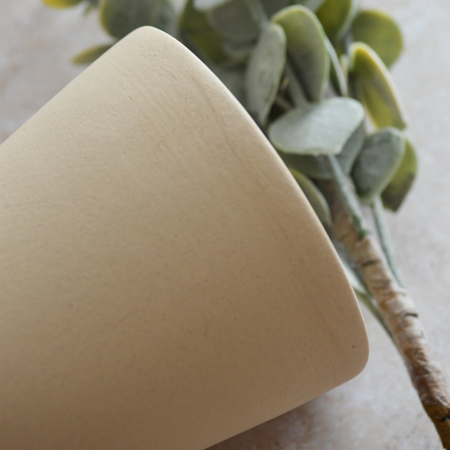 Seconds* Discontinued* Beige Angled Ceramic Vase With A Gold Embossed Heart | Stoneware Vase | Flower Vase (A63)