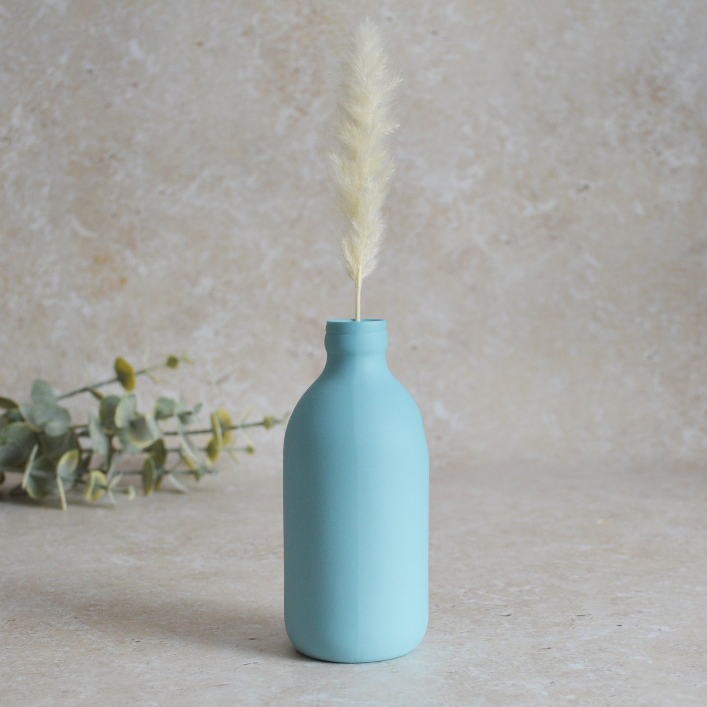 Seconds* Large Pastel Blue Bottle Vase With A Gold Embossed Heart | Flower Vase | Porcelain Vase (A64)