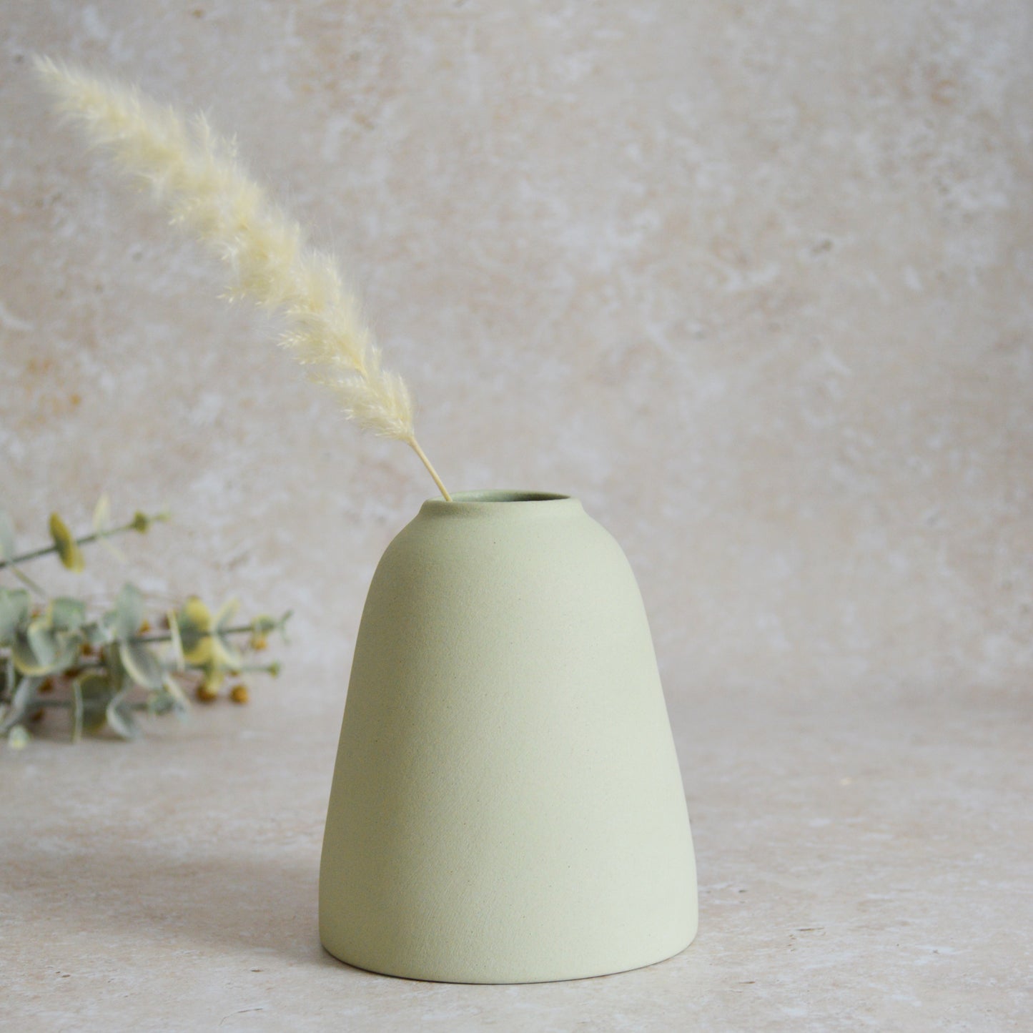 Seconds* Discontinued* Pastel Mint Home Decor Vase With Short Rim And An Embossed Gold Heart | Flower Vase | Spring Vase | Stoneware (A65)