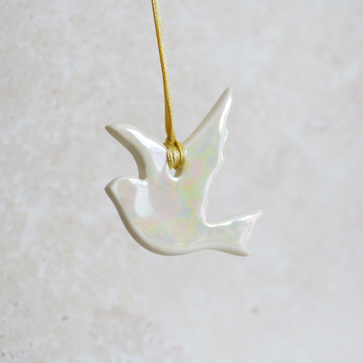 Seconds* Mini Hanging Dove with A Subtle Pearl Finish | Hanging Decoration | Christmas Decor | Tree Ornament (A67)