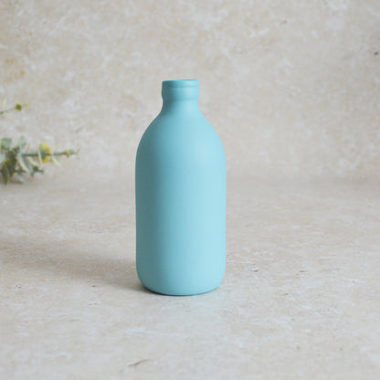 Seconds* Large Pastel Blue Bottle Vase With A Gold Embossed Heart | Flower Vase | Porcelain Vase (A68)
