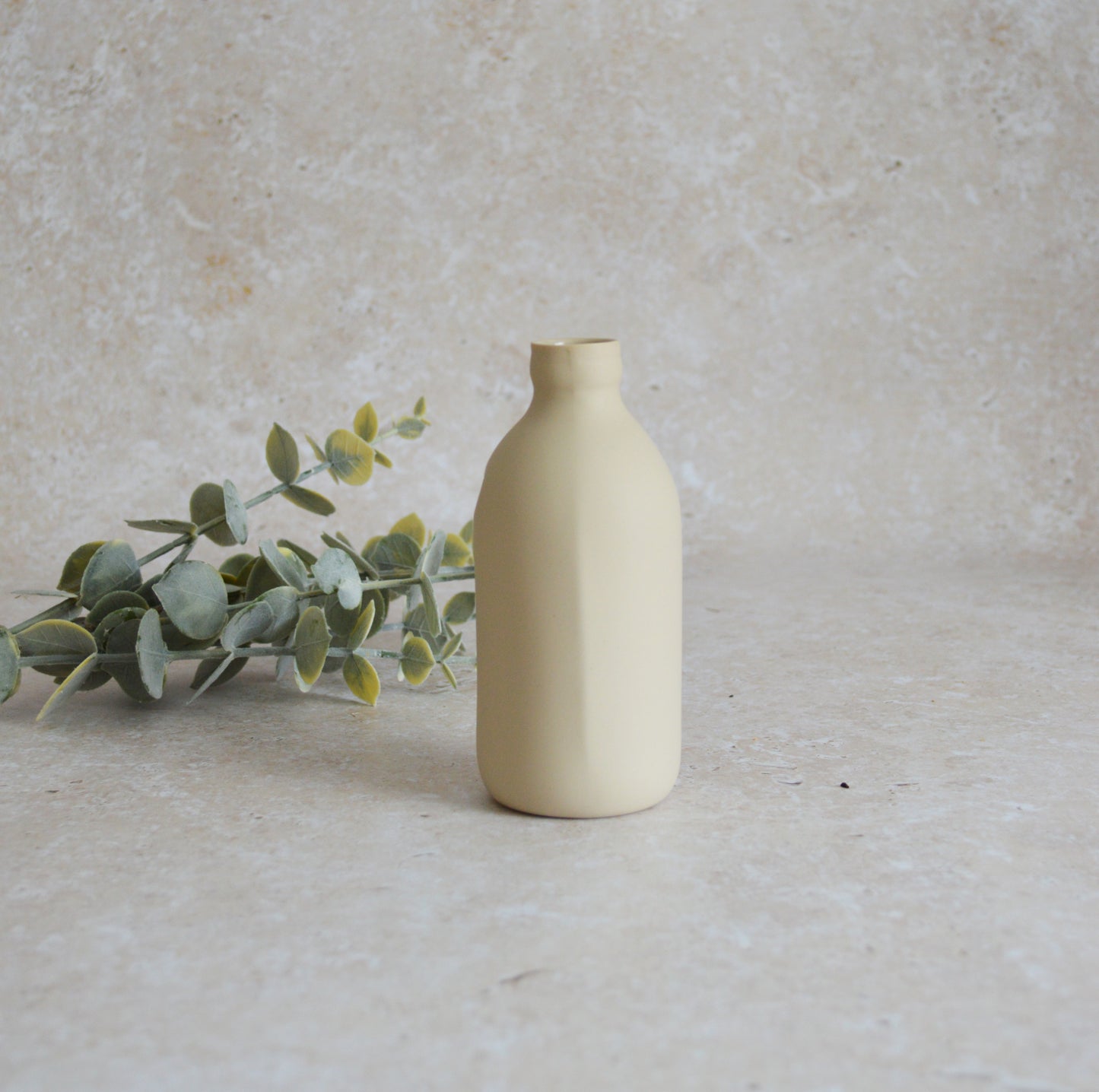 Seconds* Large Beige Bottle Vase With A Gold Embossed Heart | Flower Vase | Porcelain Vase (A84)