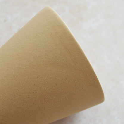 Seconds* Discontinued* Pastel Brown Angled Ceramic Vase With A Gold Embossed Heart | Stoneware Vase | Flower Vase (A85)