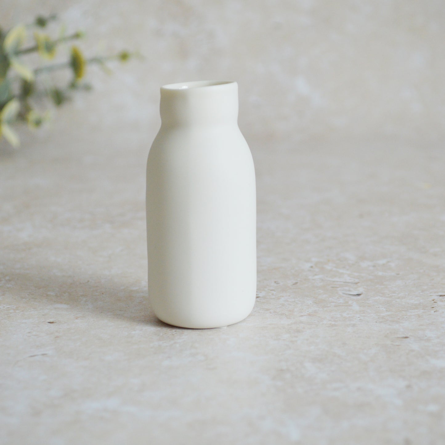 Seconds* SMALL White Bottle Vase With A Gold Embossed Heart | Bottle Vase | Flower Vase | Summer Vase | Mother's Day | Porcelain (A86)