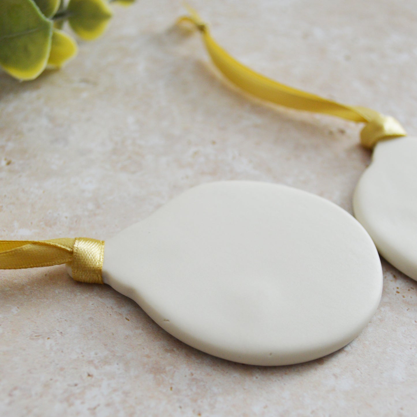 Sample* Seconds* A PAIR of Flat Turquoise Glazed Bauble Hanging Decoration With A Gold Heart | Porcelain | Hanging Christmas Decorations | Christmas Tree Decor A92 (1)