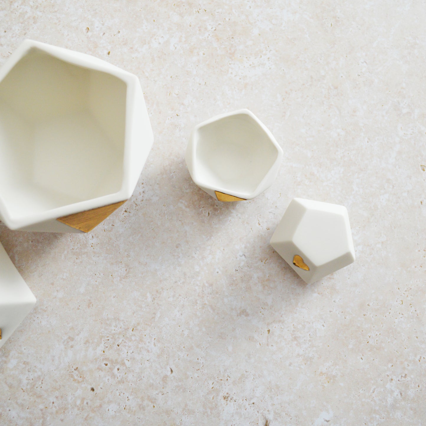 Sample* Seconds* Porcelain Dodecahedron Pot with a Gold Lustre Heart (A99 & A102)