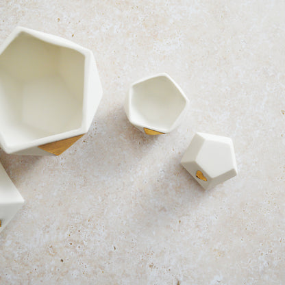 Sample* Seconds* Porcelain Dodecahedron Pot with a Gold Lustre Heart (A99 & A102)