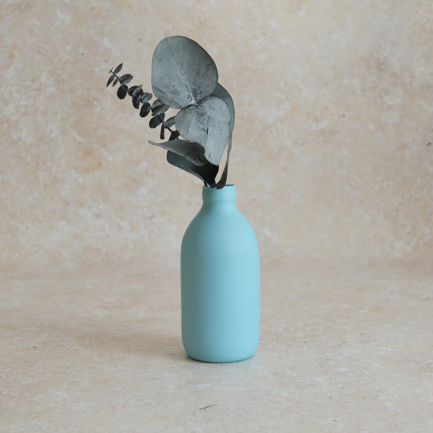 Seconds* Large Pastel Blue Bottle Vase With A Gold Embossed Heart | Flower Vase | Porcelain Vase (A9)