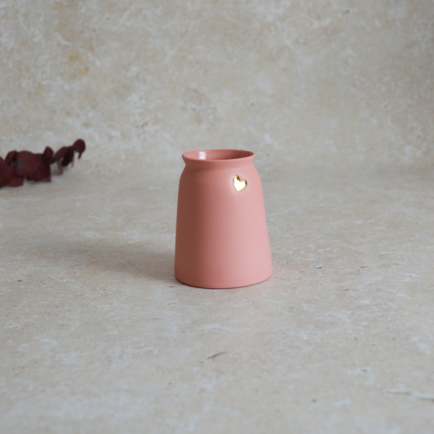 Sample* Seconds* Small Porcelain Vase with a Gold Embossed Heart | Porcelain | Flower Vase | Mother's Day Vase  (B16 & B17)