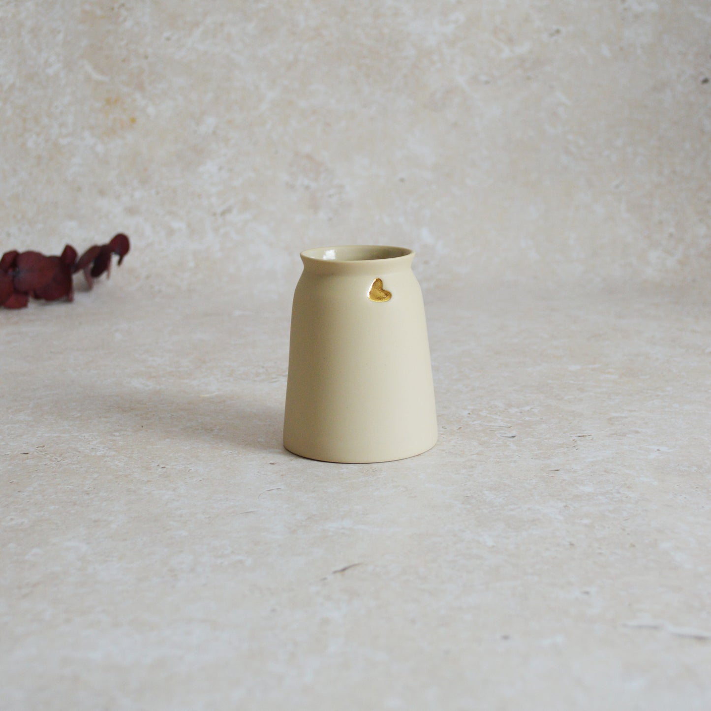 Sample* Seconds* Small Porcelain Vase with a Gold Embossed Heart | Porcelain | Flower Vase | Mother's Day Vase  (B16 & B17)