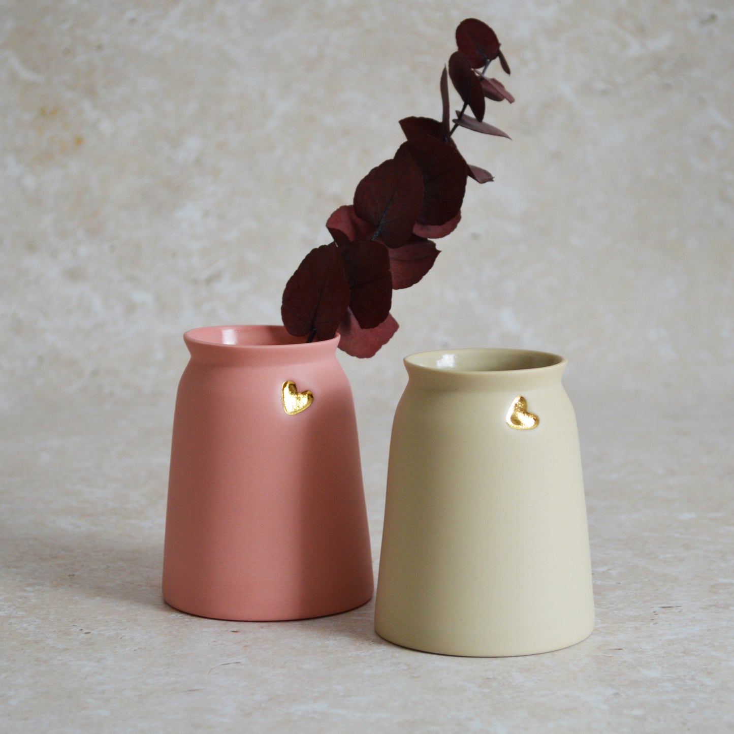 Sample* Seconds* Small Porcelain Vase with a Gold Embossed Heart | Porcelain | Flower Vase | Mother's Day Vase  (B16 & B17)