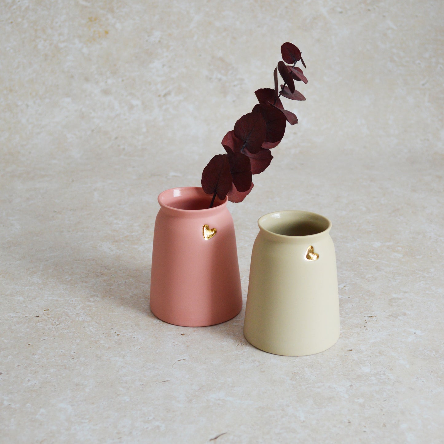 Sample* Seconds* Small Porcelain Vase with a Gold Embossed Heart | Porcelain | Flower Vase | Mother's Day Vase  (B16 & B17)