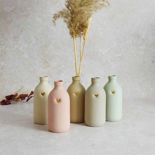 Sample* Seconds* Large Stoneware Pastel Bottle Vases | Flower Vase | Bottle Vase | Stoneware (B55,B57,B60,B63,B66)