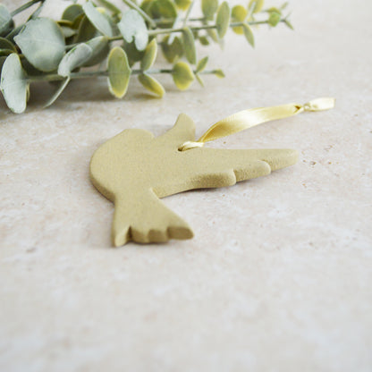 Sample* Stoneware Dove | Sand | Hanging Decoration | Christmas Decor | Tree Ornament (B2)