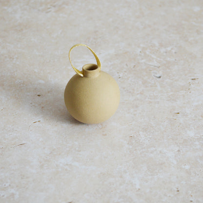 Seconds* BROWN Small Pastel Bauble With A Gold Heart | Stoneware | Hanging Christmas Decorations | Christmas Tree Decor (B34)