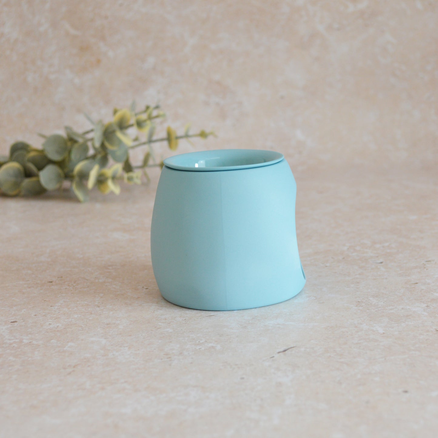 Seconds* Pastel BLUE Wax And Oil Burner With A Gold Embossed Heart And Detachable Lid | Wax Burner | Porcelain (B37)