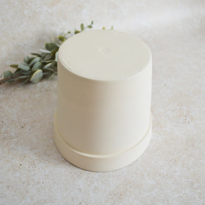Sample* Seconds* Medium Flower Pot With A Gold Heart | Cream Flower Pot | Cream Flower Pot (B46)