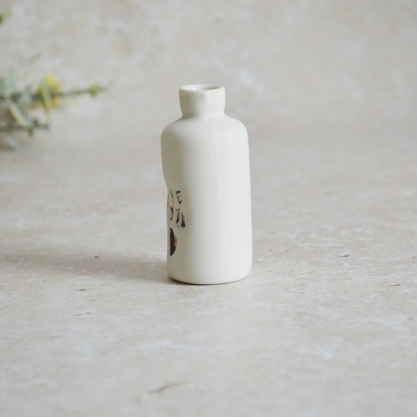 Seconds* Discontinued* I Love You Small Bottle With an Oxide Heart | Porcelain | Valentines Keepsake (B51)