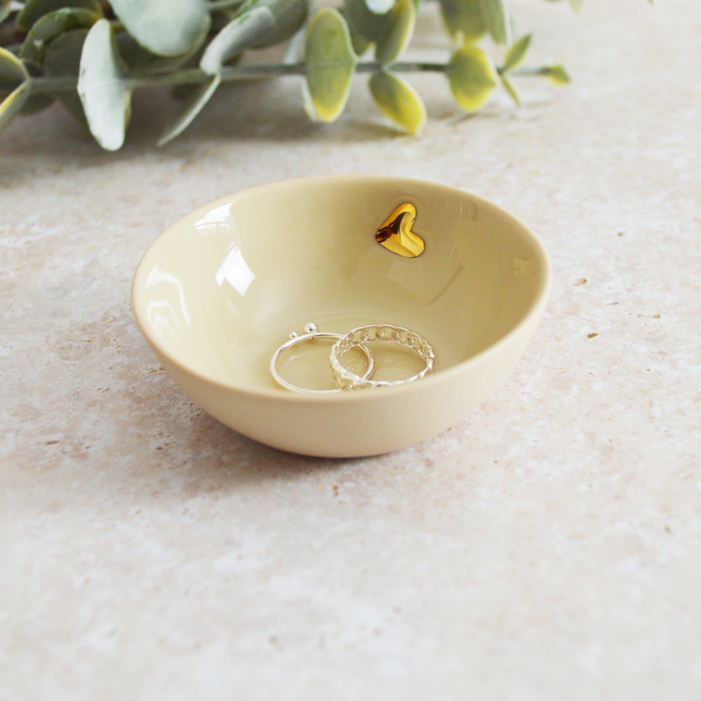 Seconds* Small Trinket/Ring Dish With A Gold Embossed Heart | Ring Dish | Jewellery | Porcelain (A12, A11, B58, B59)
