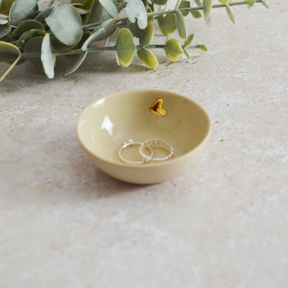 Seconds* Small Trinket/Ring Dish With A Gold Embossed Heart | Ring Dish | Jewellery | Porcelain (A12, A11, B58, B59)