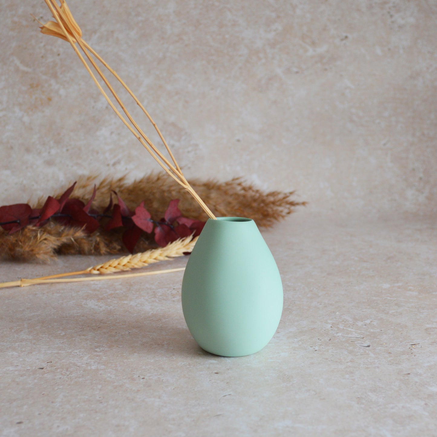 Seconds* Pastel Mint Bud Vase With An Embossed Gold Heart | Spring Vase | Mother's Day Gifts | Porcelain (B61)