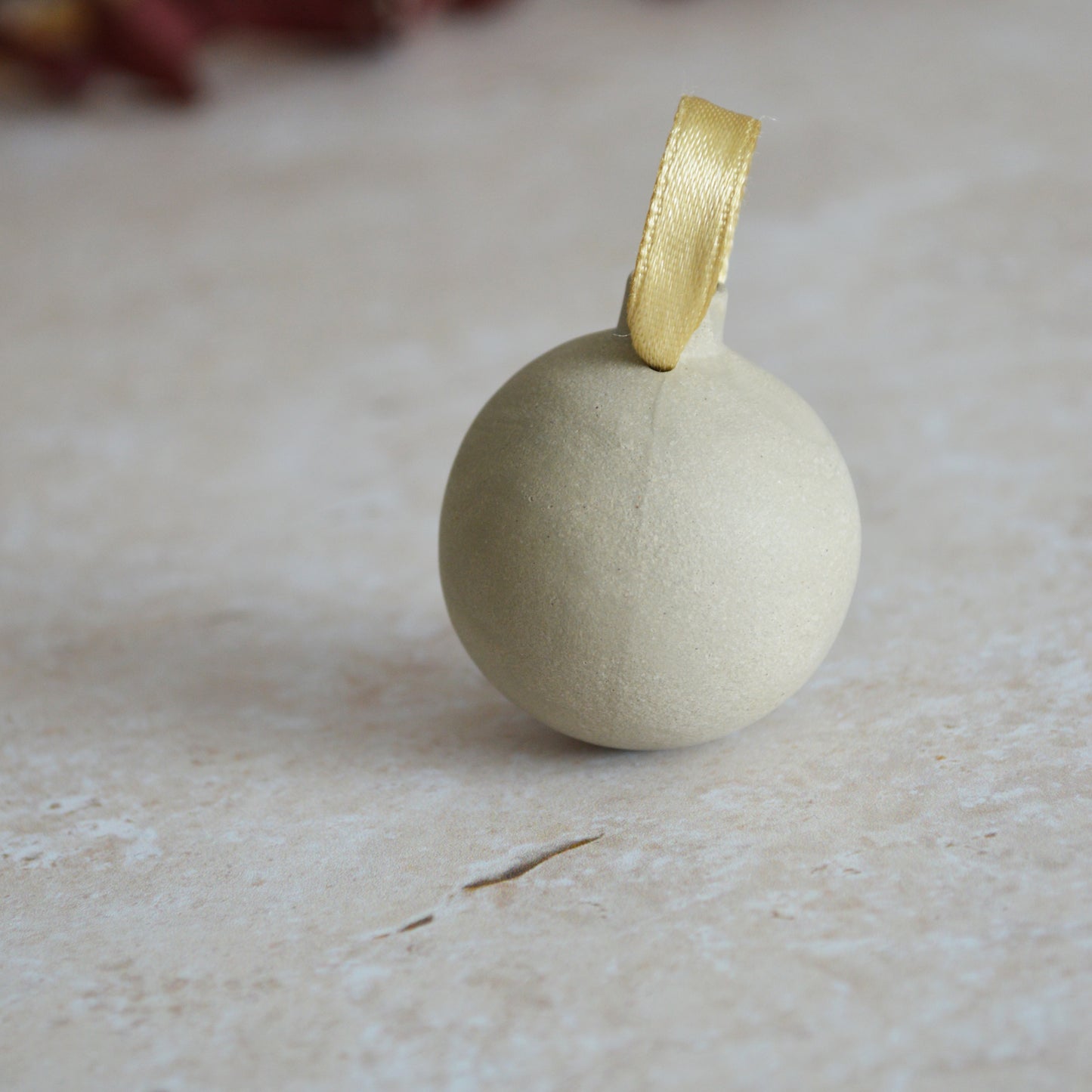 Seconds* GREY Mini Pastel Bauble With A Gold Heart | Stoneware | Hanging Christmas Decorations | Christmas Tree Decor (B75)