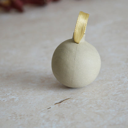 Seconds* GREY Mini Pastel Bauble With A Gold Heart | Stoneware | Hanging Christmas Decorations | Christmas Tree Decor (B75)