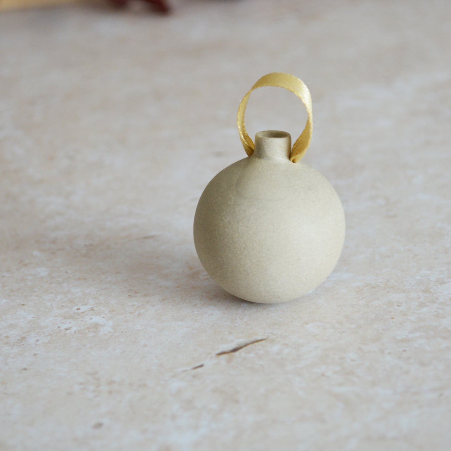 Seconds* GREY Mini Pastel Bauble With A Gold Heart | Stoneware | Hanging Christmas Decorations | Christmas Tree Decor (B75)
