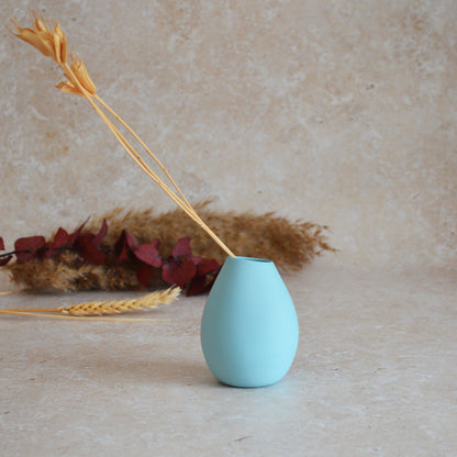 Seconds* Pastel Blue Bud Vase With An Embossed Gold Heart | Porcelain Vase | Flower Vase | Mother's Day Gifts (B87)