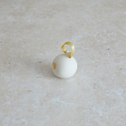 Seconds* Sample* Mini Porcelain Bauble With A Gold Heart | Porcelain | Hanging Christmas Decorations | Christmas Tree Decor (B91)