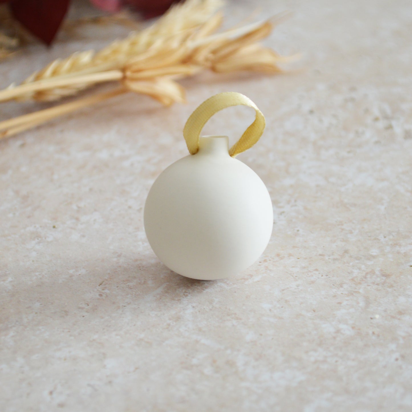 Seconds* Sample* Mini Porcelain Bauble With A Gold Heart | Porcelain | Hanging Christmas Decorations | Christmas Tree Decor (B93)