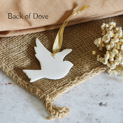 Delicate Porcelain Dove | Hanging Decoration | Christmas Decor | Tree Ornament