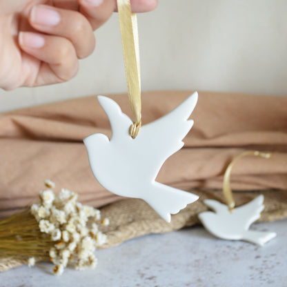 Delicate Porcelain Dove | Hanging Decoration | Christmas Decor | Tree Ornament