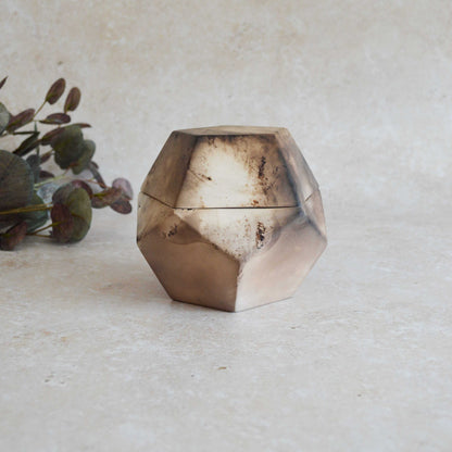 Smoke Fired Dodecahedron | Large | Smoke Fired | Porcelain