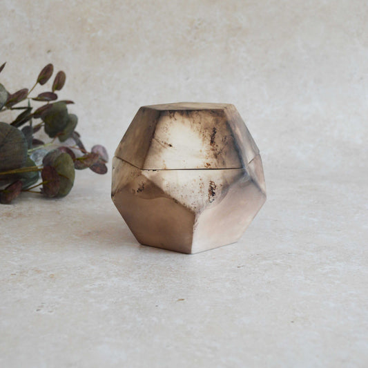 Smoke Fired Dodecahedron | Large | Smoke Fired | Porcelain