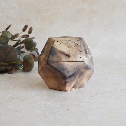 Smoke Fired Dodecahedron | Large | Smoke Fired | Porcelain