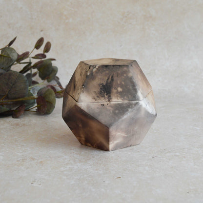Smoke Fired Dodecahedron | Large | Smoke Fired | Porcelain